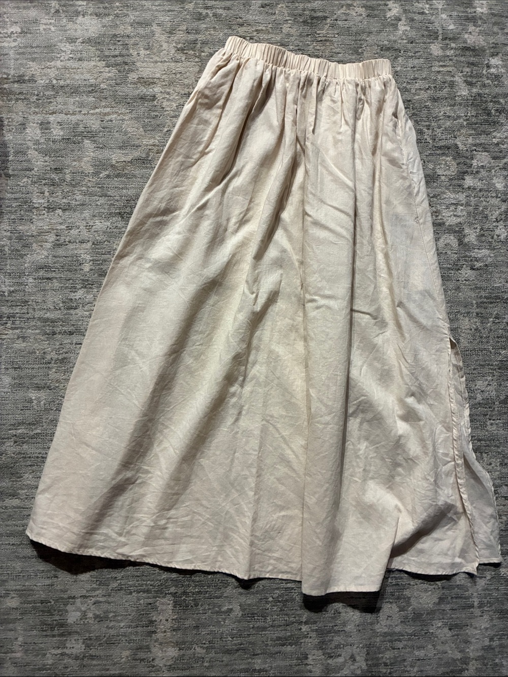 Petal and Pup Women's Cream Elastic-Waist Maxi Skirt - size 4 - cotton blend
